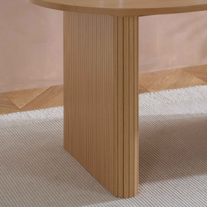 Axel Oval Fluted Dining Table — Contemporary Fluted Oval Dining Table Design