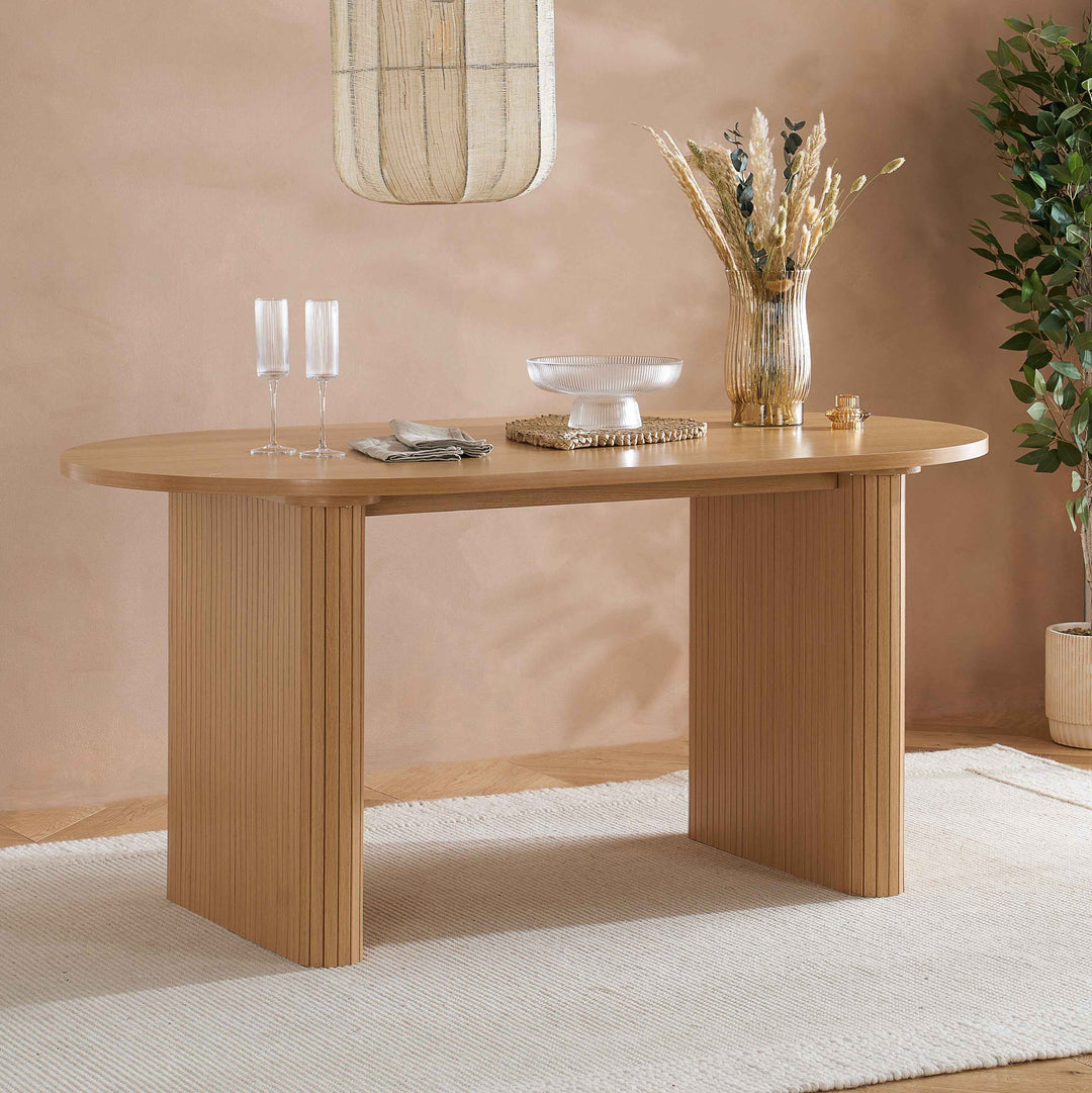 Axel Oval Fluted Dining Table — Contemporary Fluted Oval Dining Table Design