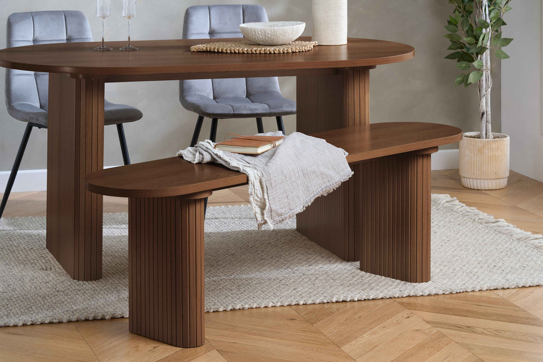 Axel Oval Fluted Dining Table Designer Centerpiece for Contemporary Dining Rooms