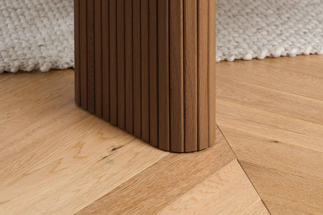 Axel Oval Fluted Dining Table Designer Centerpiece for Contemporary Dining Rooms