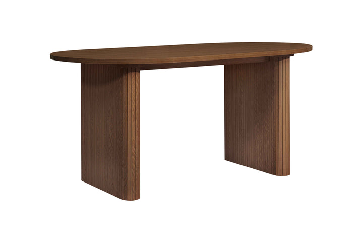 Axel Oval Fluted Dining Table With 2 Benches
