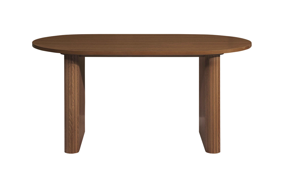 Axel Oval Fluted Dining Table With 2 Benches