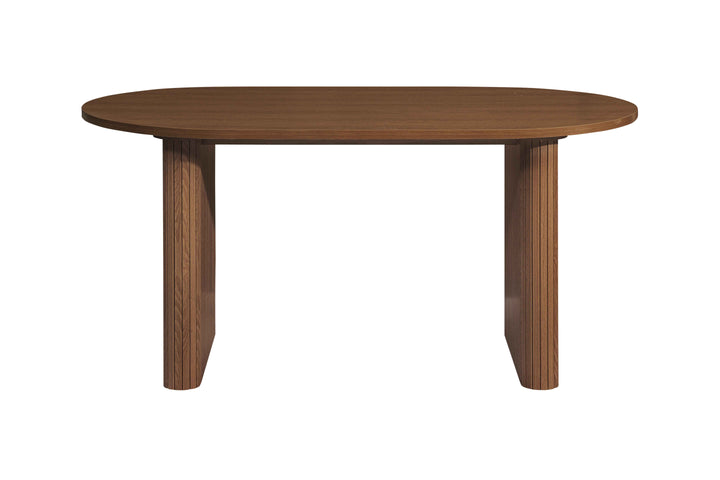 Axel Oval Fluted Dining Table With 2 Benches