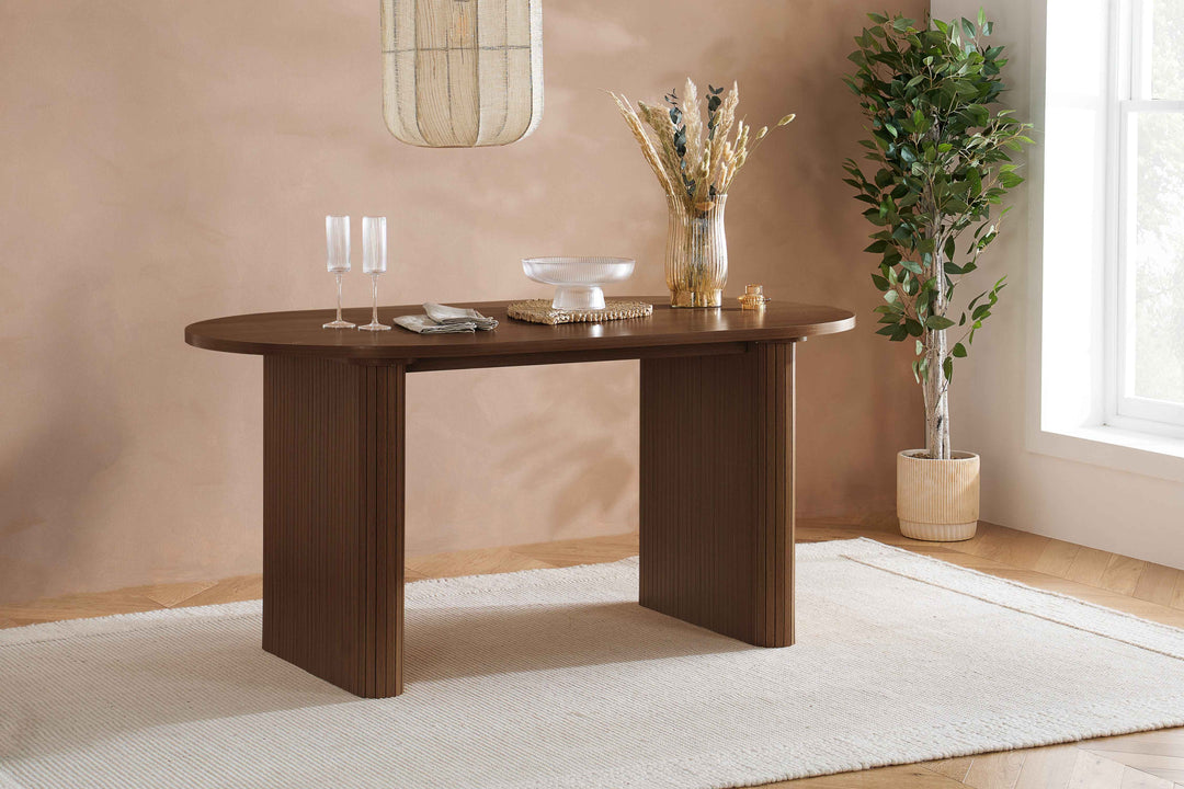 Axel Oval Fluted Dining Table — Contemporary Fluted Oval Dining Table Design