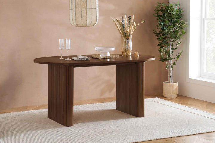 Axel Oval Fluted Dining Table — Contemporary Fluted Oval Dining Table Design