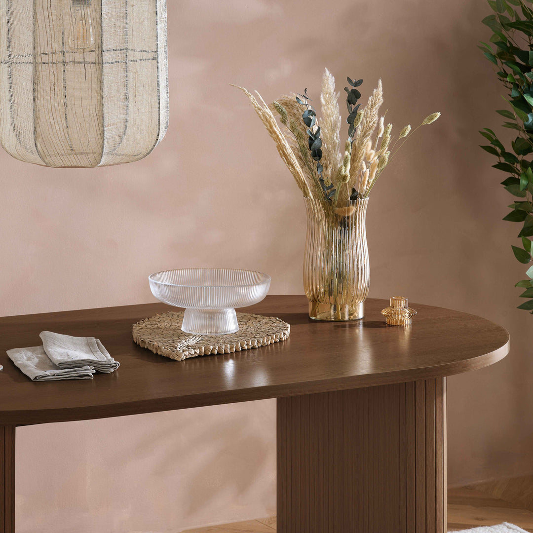 Axel Oval Fluted Dining Table — Contemporary Fluted Oval Dining Table Design