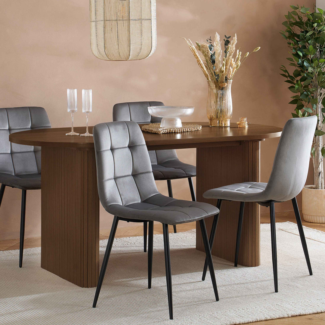 Axel Oval Fluted Dining Table — Contemporary Fluted Oval Dining Table Design