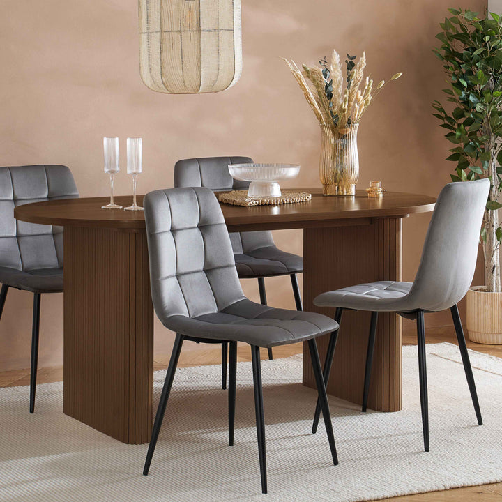Axel Oval Fluted Dining Table — Contemporary Fluted Oval Dining Table Design