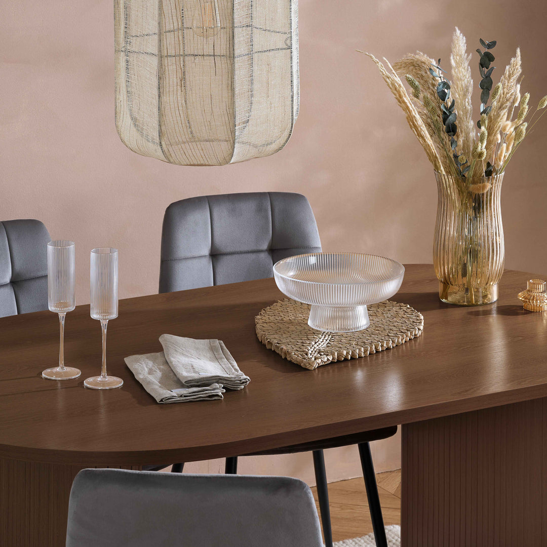 Axel Oval Fluted Dining Table — Contemporary Fluted Oval Dining Table Design