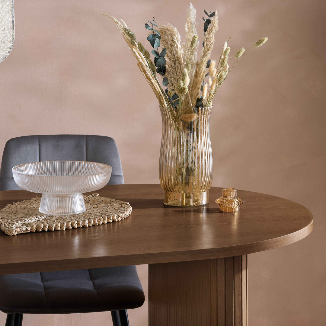 Axel Oval Fluted Dining Table — Contemporary Fluted Oval Dining Table Design