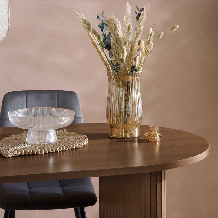 Axel Oval Fluted Dining Table — Contemporary Fluted Oval Dining Table Design
