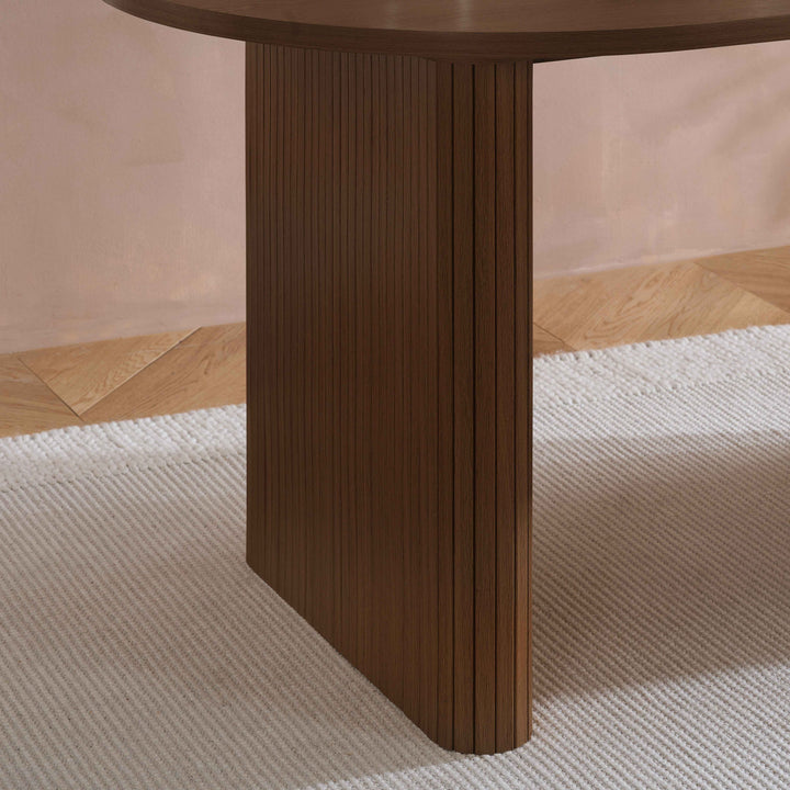Axel Oval Fluted Dining Table — Contemporary Fluted Oval Dining Table Design