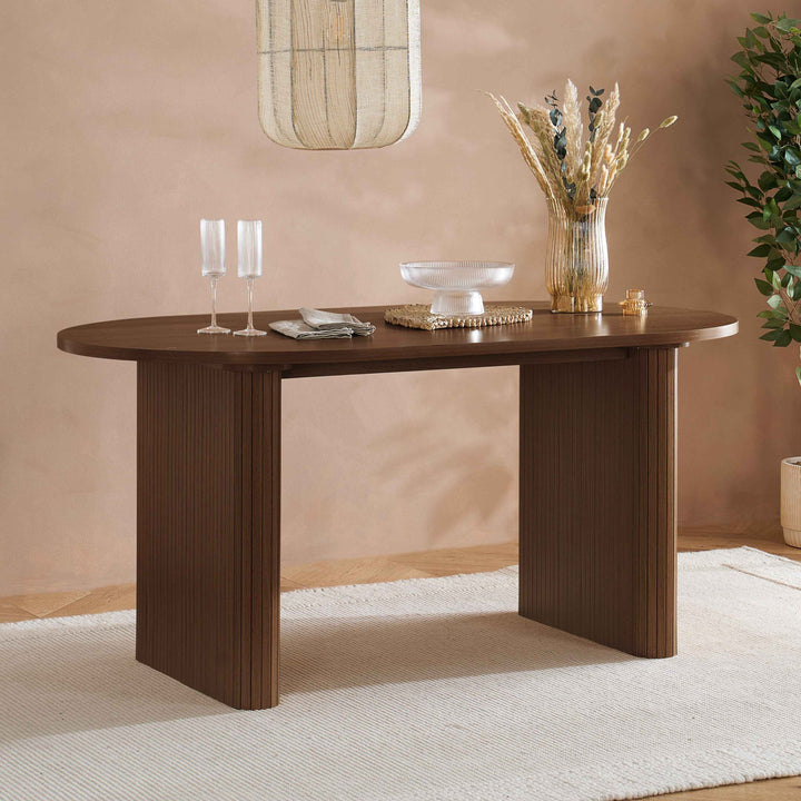 Axel Oval Fluted Dining Table — Contemporary Fluted Oval Dining Table Design