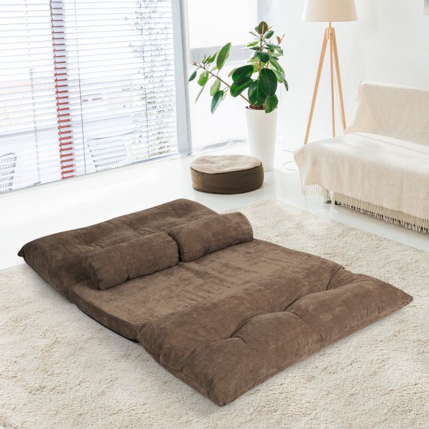 Convertible Floor Sofa Bed with 2 Waist Pillows - TidySpaces