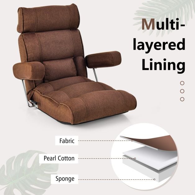 Ergonomic Sofa Lounger Chair with Stepless Adjustment Back