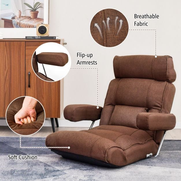 Ergonomic Sofa Lounger Chair with Stepless Adjustment Back