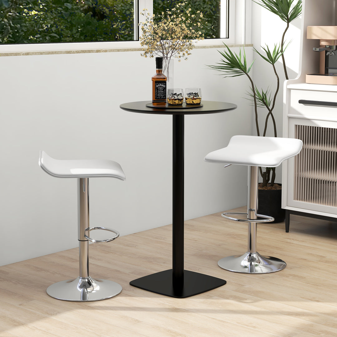 Adjustable Swivel Bar Stool Set of 2 with Wave shaped Seat - TidySpaces