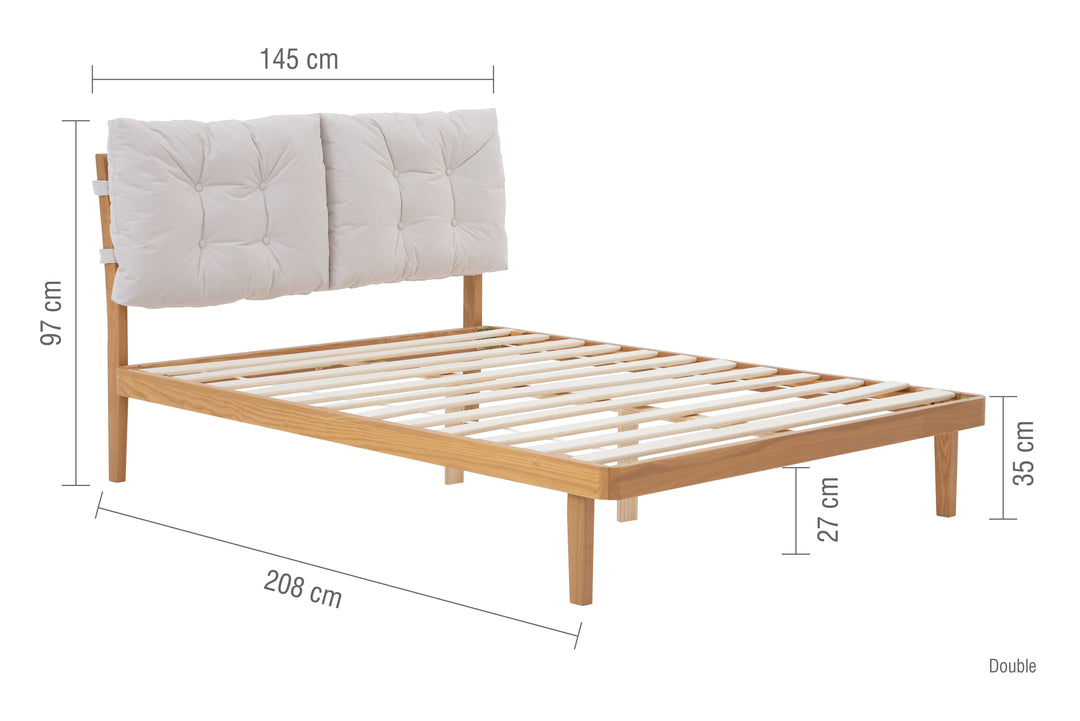 Ander Bed with Cushioned Headboard for Minimalist Comfort