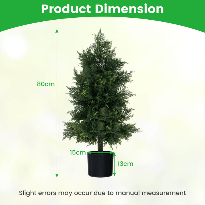 Artificial Cedar Topiary Tree Fake Pine Tree with Plastic Nursery Pot - TidySpaces