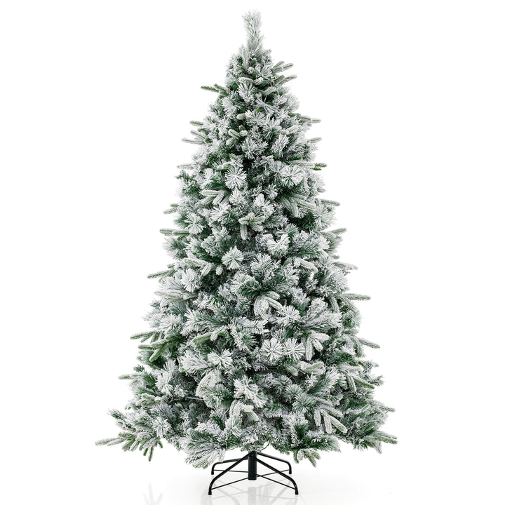 Artificial Christmas Tree with LED Lights, 8 Lighting Modes and Foldable Metal Stand