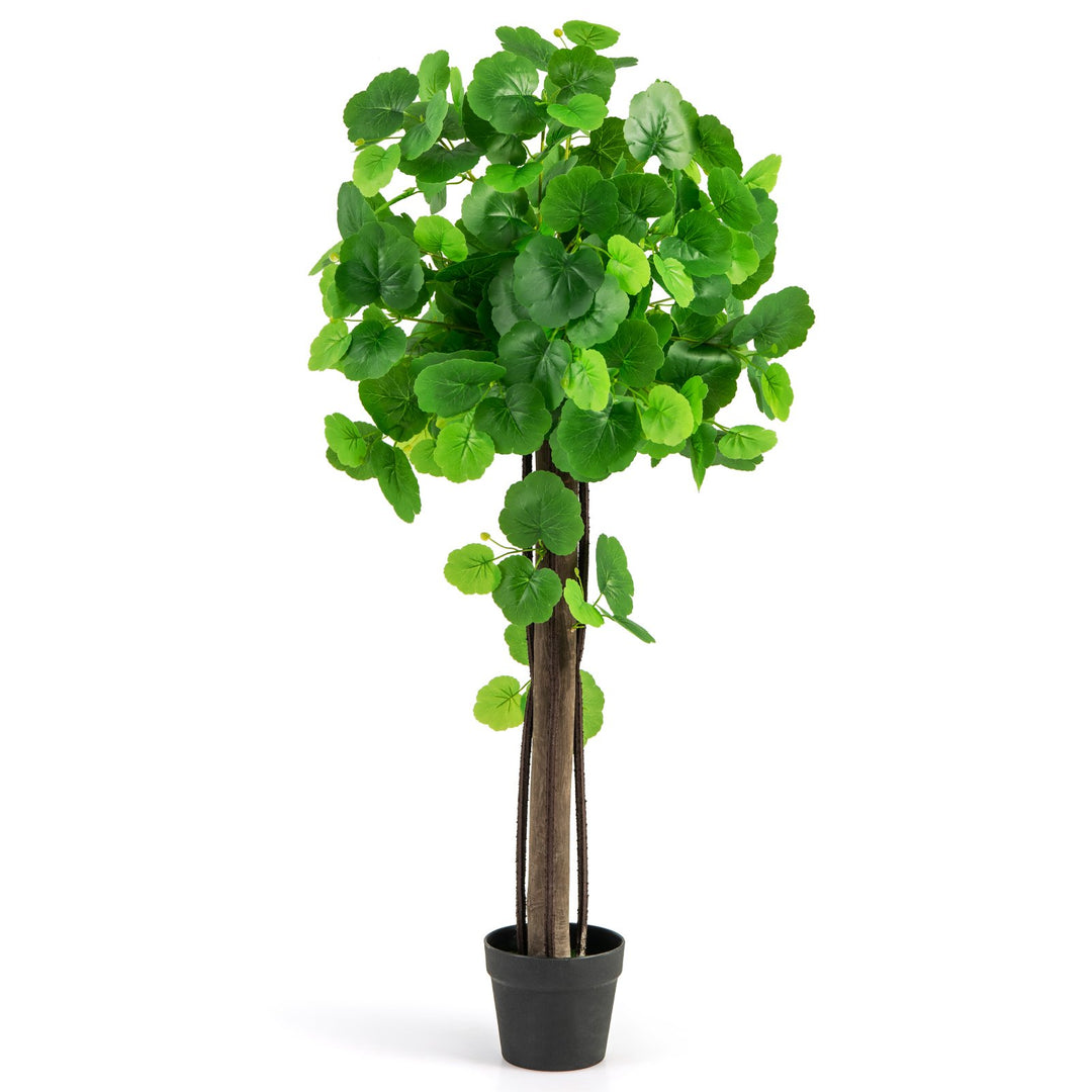 Artificial Crabapple Tree Fake Plant in Pot with Real Wood Trunk and Branches - TidySpaces
