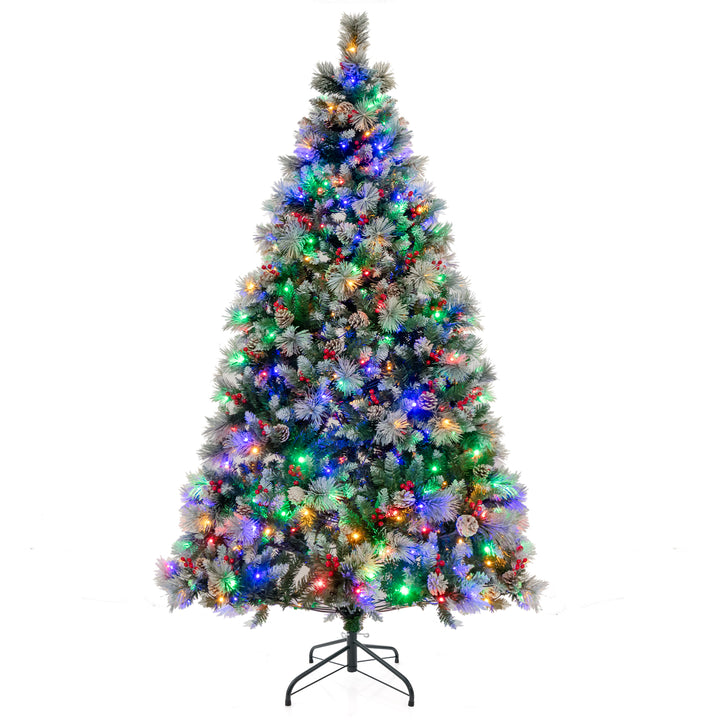 6/7 Feet Artificial Xmas Tree with Fiber Optics and 8 Lighting Modes