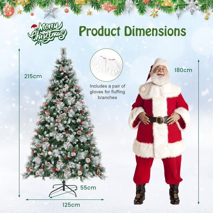 6/7 Feet Artificial Xmas Tree with Fiber Optics and 8 Lighting Modes