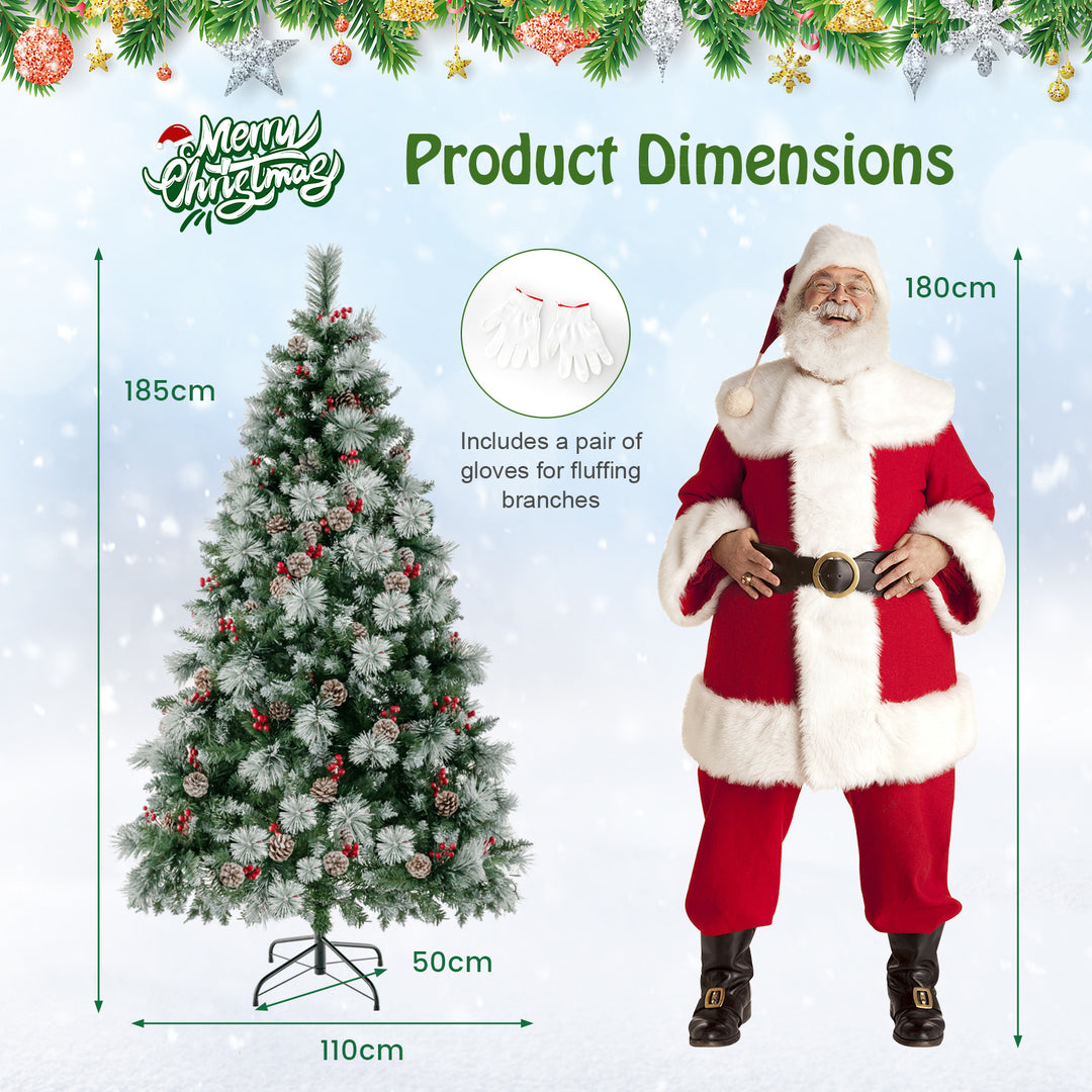 6/7 Feet Artificial Xmas Tree with Fiber Optics and 8 Lighting Modes