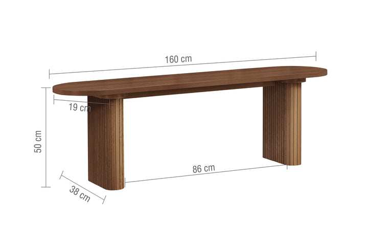 Axel Oval Fluted Dining Table Designer Centerpiece for Contemporary Dining Rooms