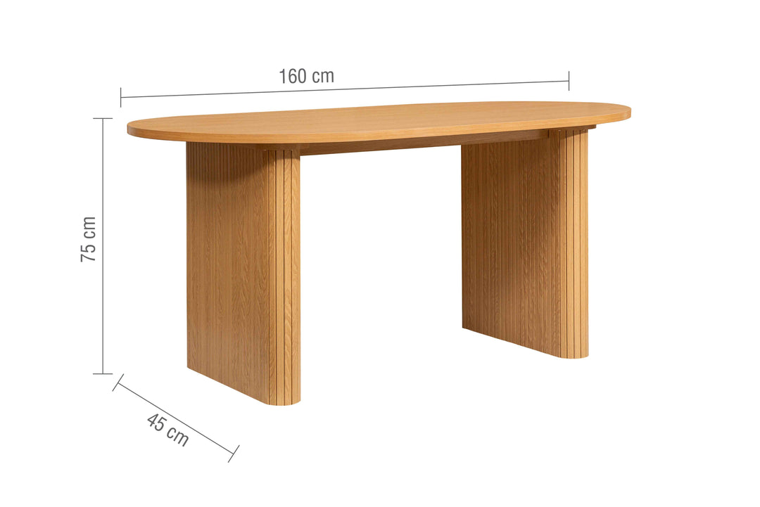 Axel Oval Fluted Dining Table With 2 Benches