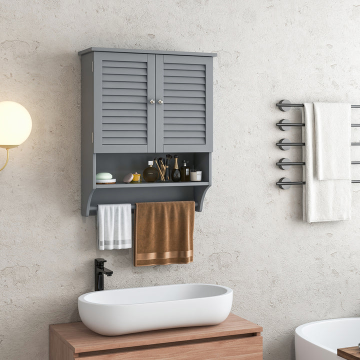 Bathroom Wall Cabinet with 2 Doors and 3-Position Adjustable Shelf