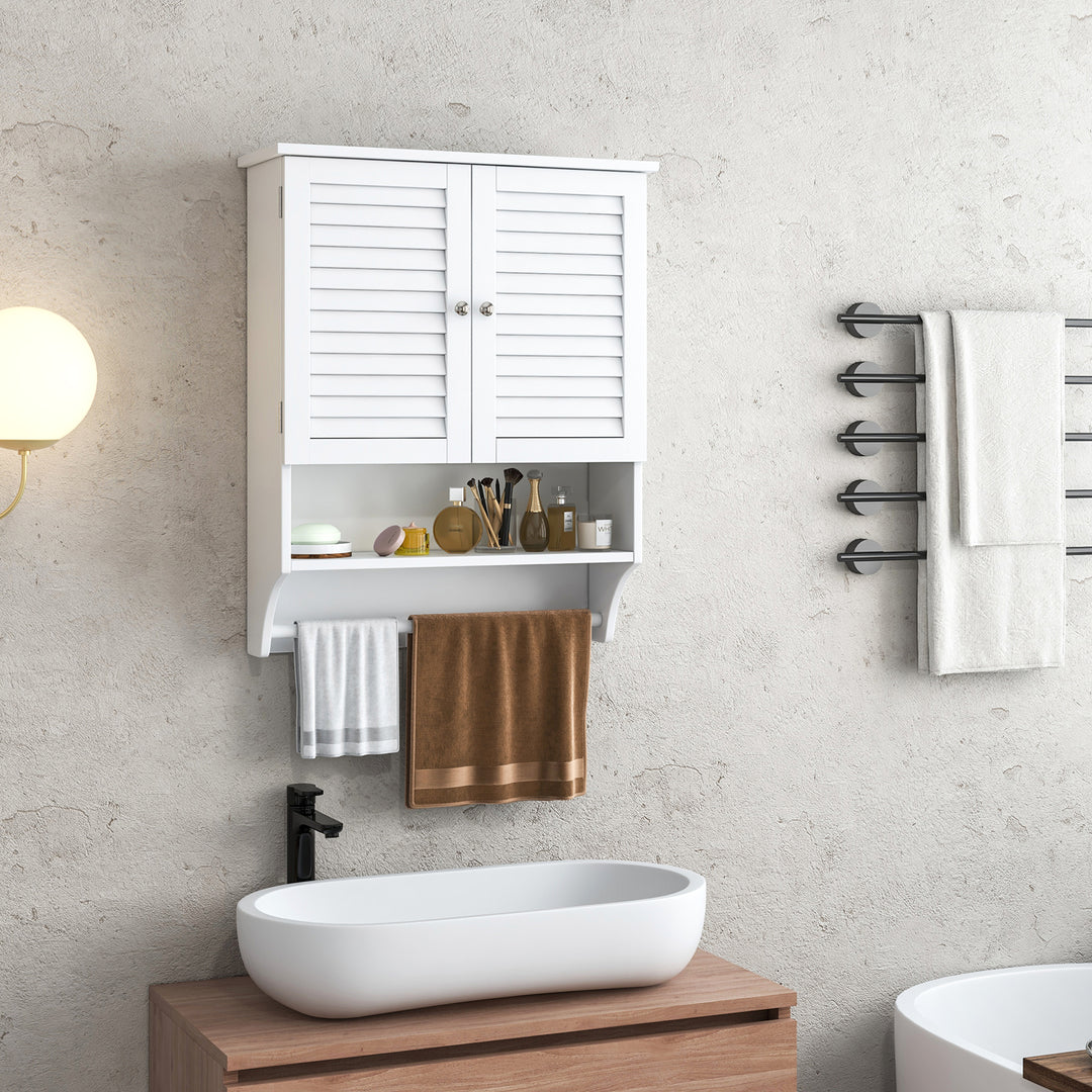 Bathroom Wall Cabinet with 2 Doors and 3-Position Adjustable Shelf