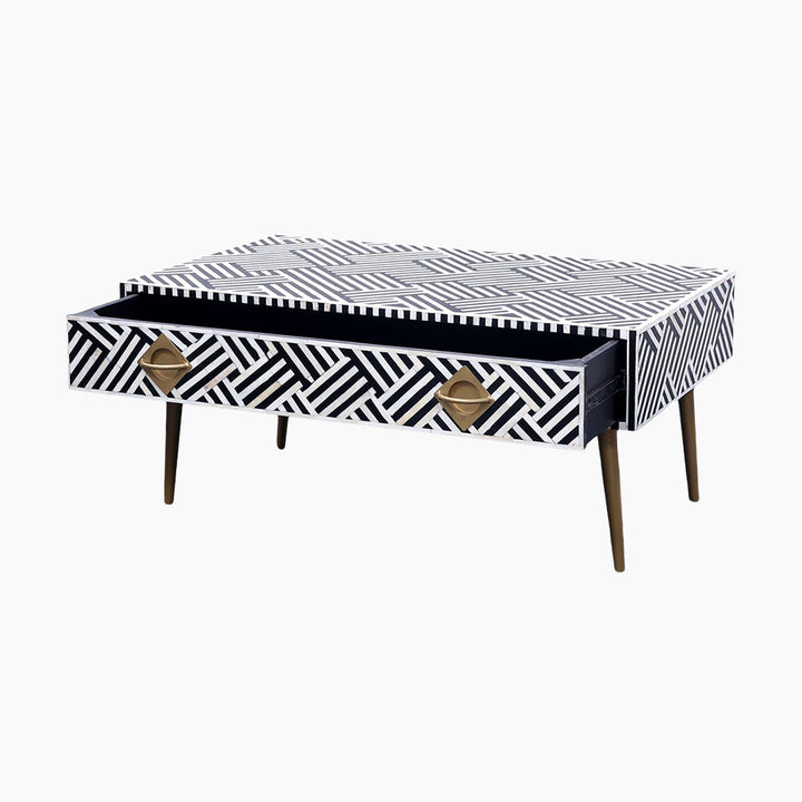 Sienna Sleek Two Drawer Bone Inlay Coffee Table