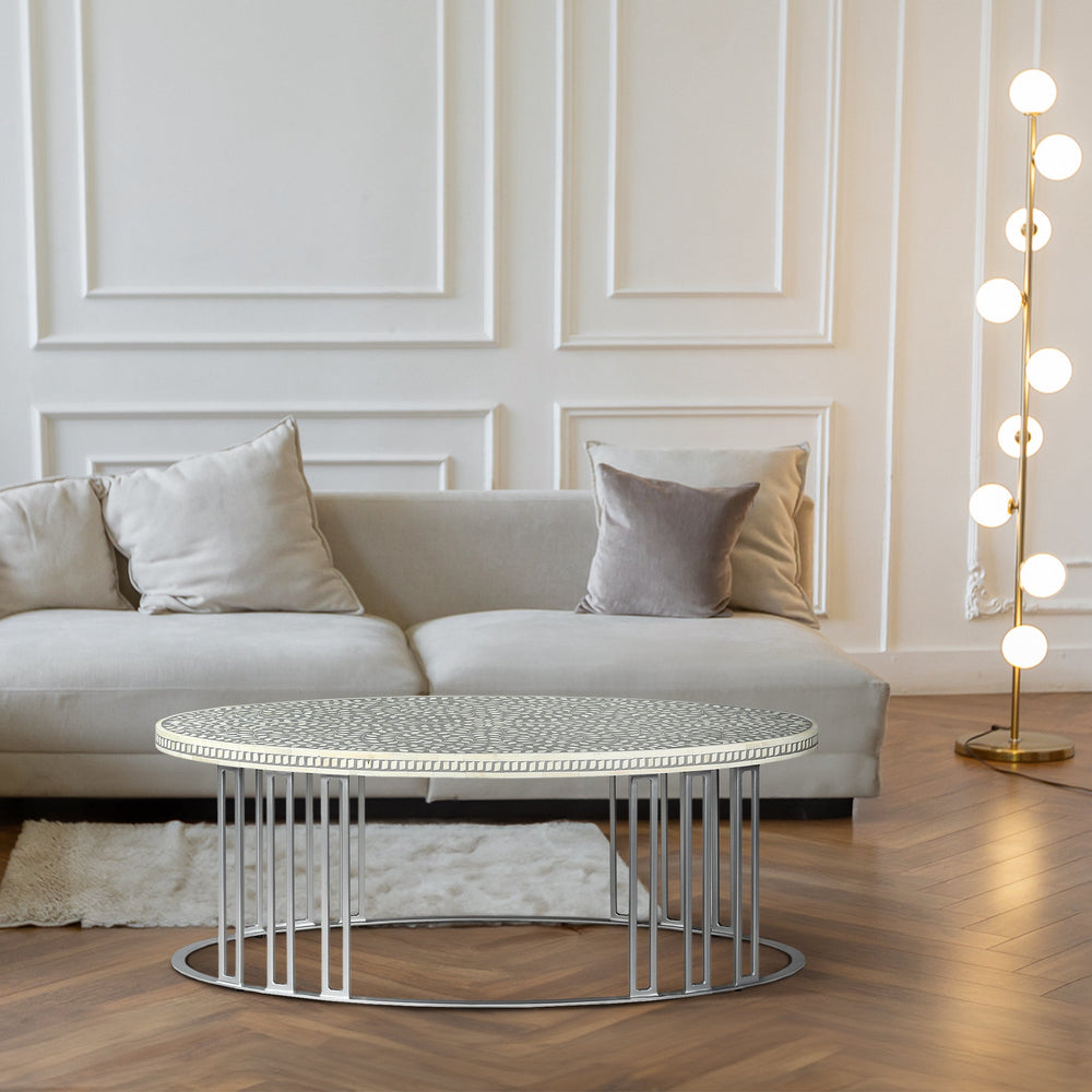 Verdant Bone Inlay Coffee Table Grey - TidySpaces