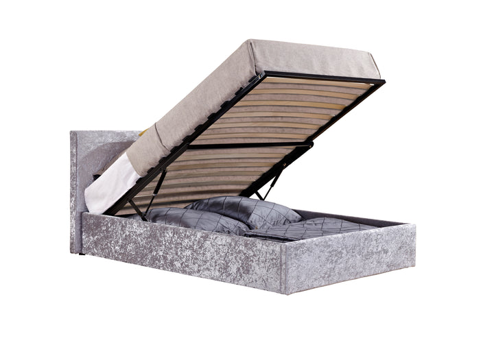 Berlin Ottoman Bed Frame with Storage and Upholstered Headboard