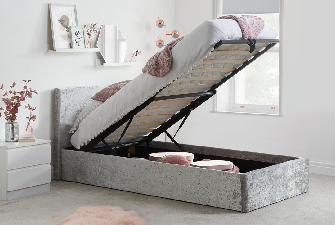 Berlin Ottoman Bed Frame with Storage and Upholstered Headboard