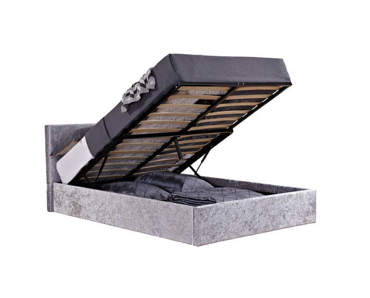 Berlin Ottoman Bed Frame with Storage and Upholstered Headboard