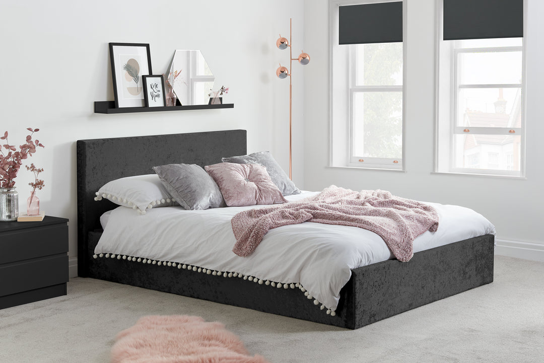 Berlin Ottoman Bed Frame with Storage and Upholstered Headboard
