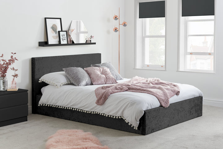 Berlin Ottoman Bed Frame with Storage and Upholstered Headboard