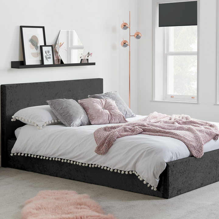 Berlin Ottoman Bed Frame with Storage and Upholstered Headboard