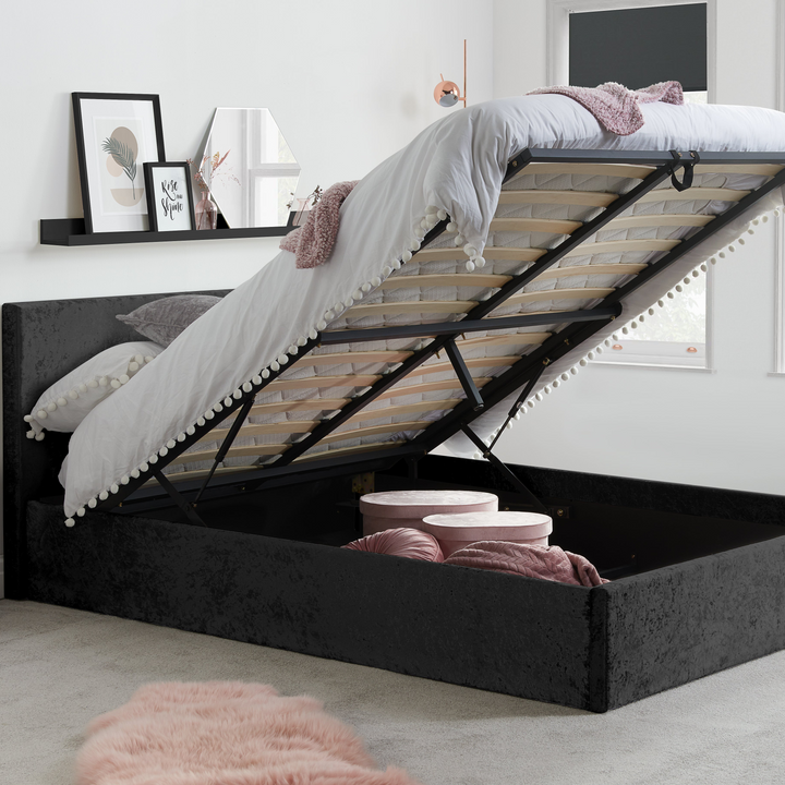 Berlin Ottoman Bed Frame with Storage and Upholstered Headboard