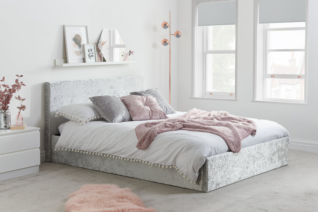 Berlin Ottoman Bed Frame with Storage and Upholstered Headboard