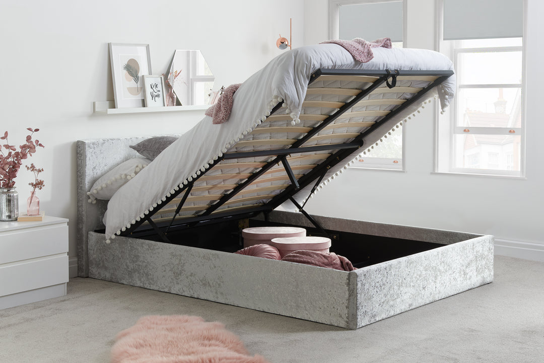 Berlin Ottoman Bed Frame with Storage and Upholstered Headboard