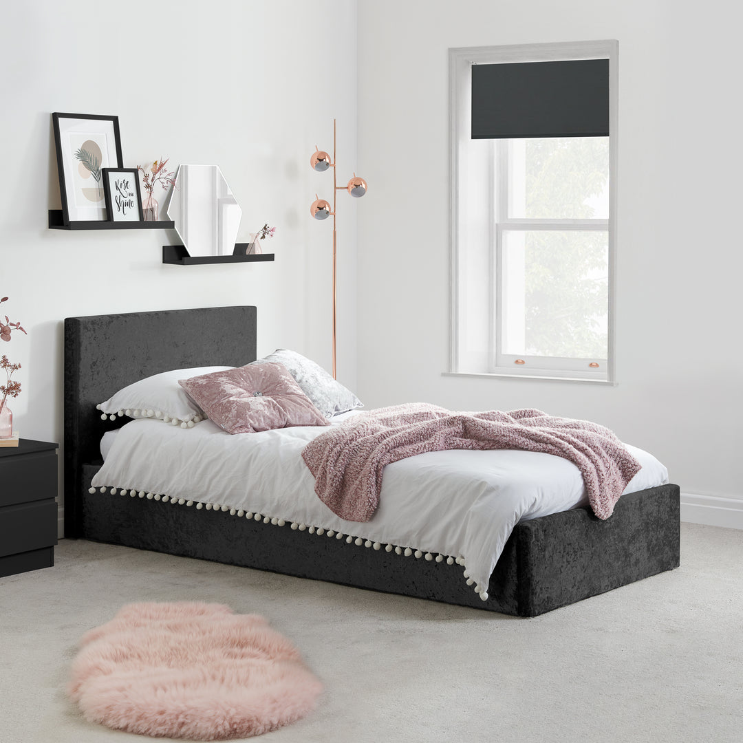 Berlin Ottoman Bed Frame with Storage and Upholstered Headboard