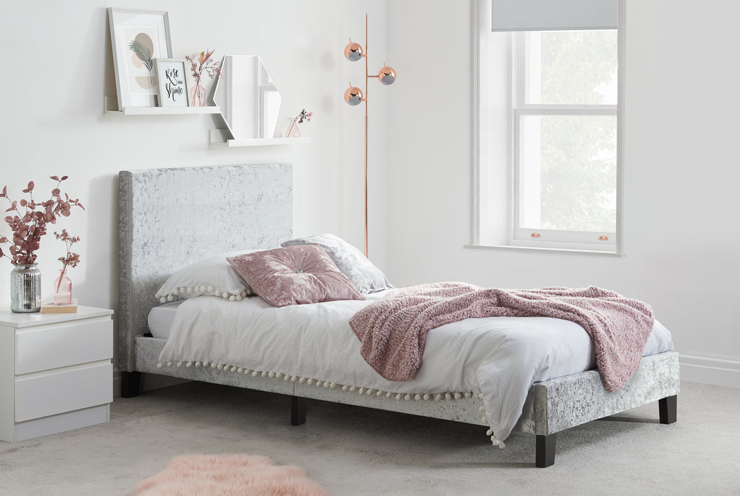 Berlin Fabric Bed with Luxury Upholstery and Sprung Slatted Base