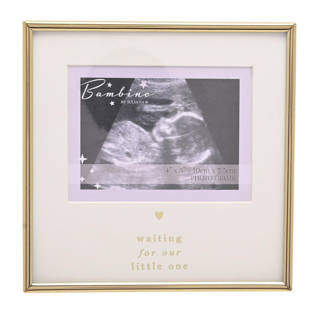 Bambino Gold Baby Scan Frame 4" x 3"  - Waiting For You