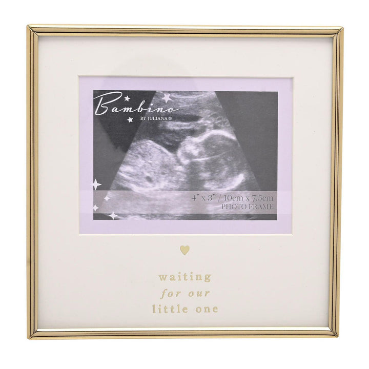 Bambino Gold Baby Scan Frame 4" x 3"  - Waiting For You