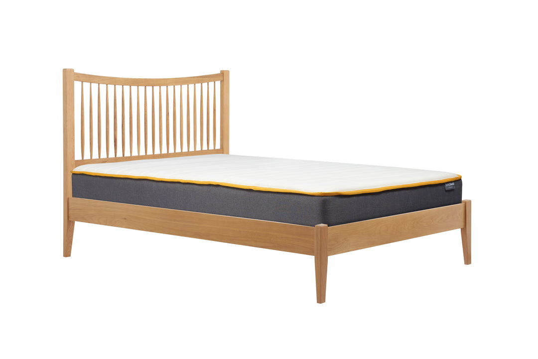 Berwick Oak Bed Frame with Spindled Headboard for Timeless Elegance