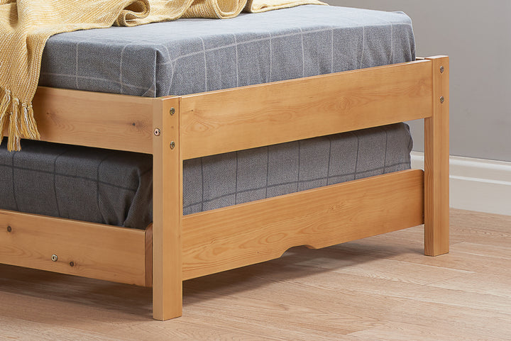 Buxton Trundle Single Bed with Pull-Out Trundle and Sprung Slatted Base for Extra Comfort