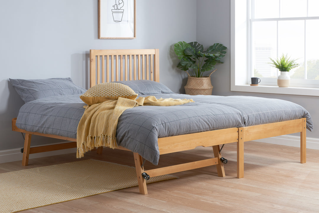 Buxton Trundle Single Bed with Pull-Out Trundle and Sprung Slatted Base for Extra Comfort